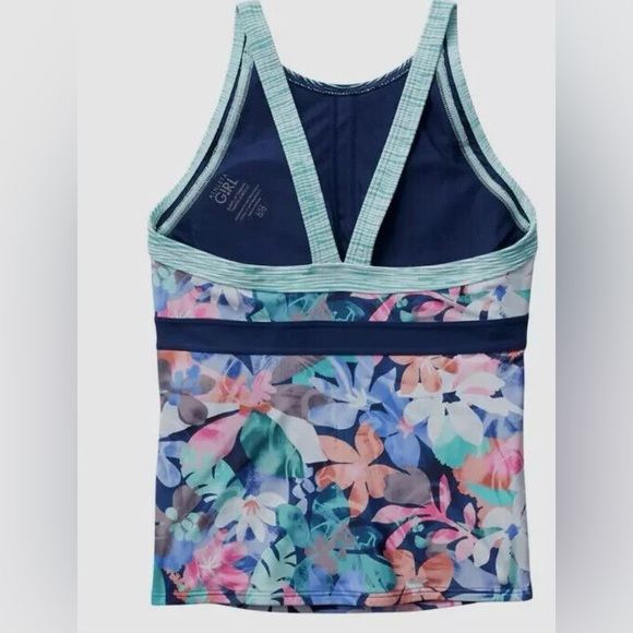 NWT Athleta Girl Floral Surfs Up Tankini Sz XXL 16 - Picture 3 of 4